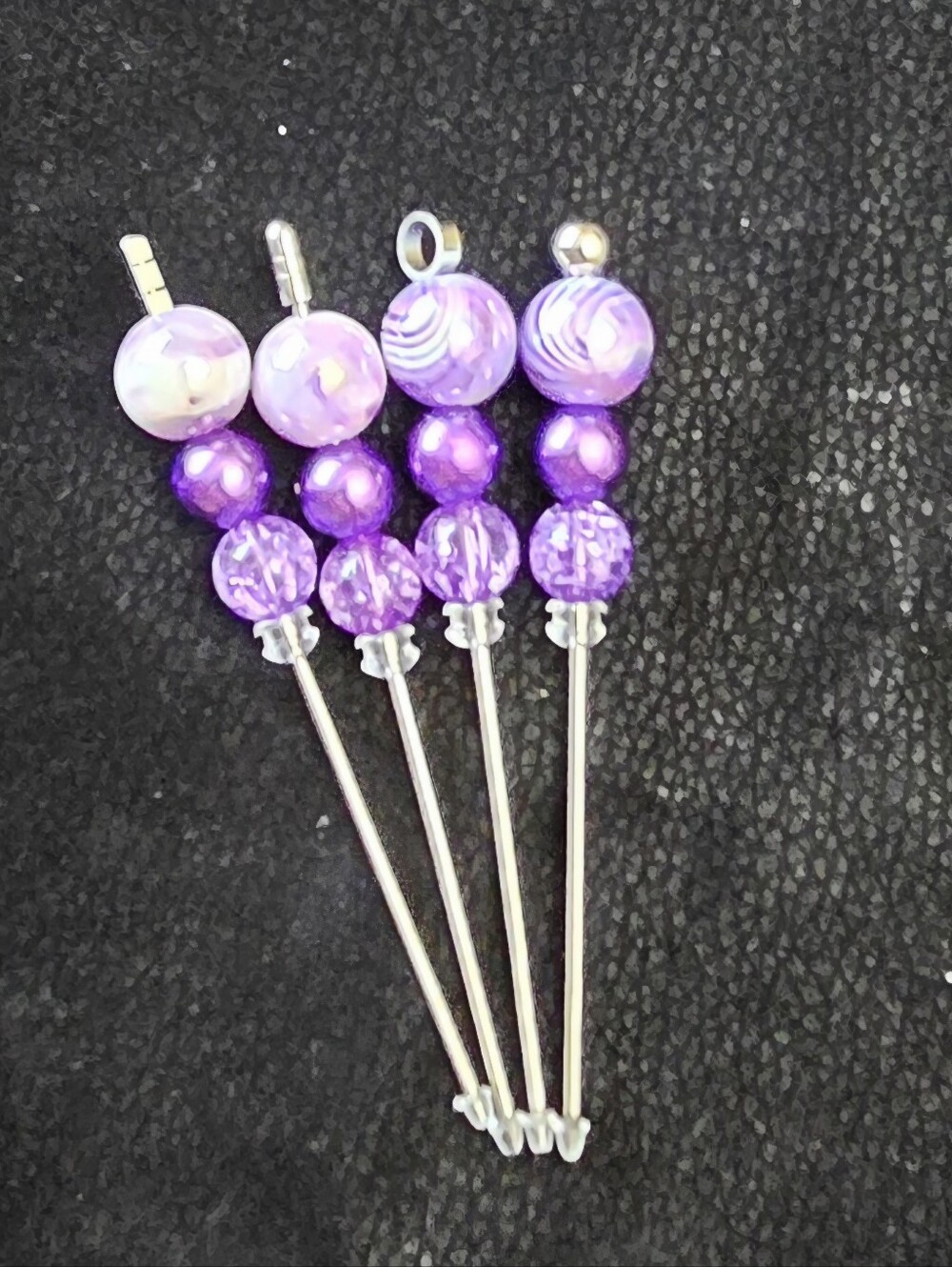 Premium Purple Beaded Cocktail Picks - Elegant Home Dining Serving Utensils